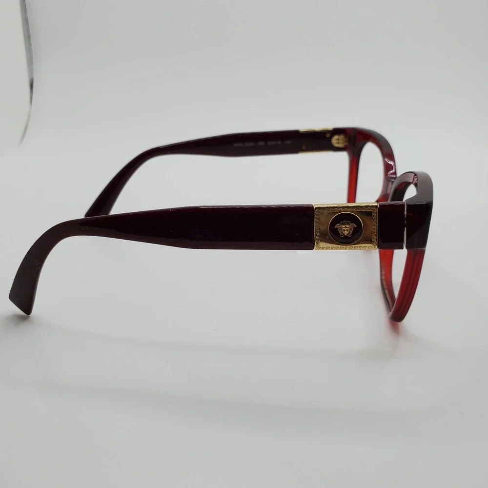 Versace 3294 388 Women Eyeglasses Frame Red Maroon Cat Eye Full Rim 53-18-140 mm